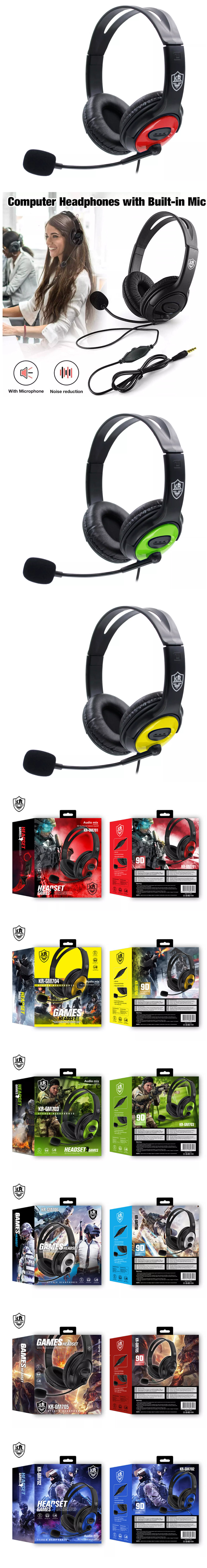 Gaming Headset GM701 with Microphone for PS4, PC & Mobile Phone-Red