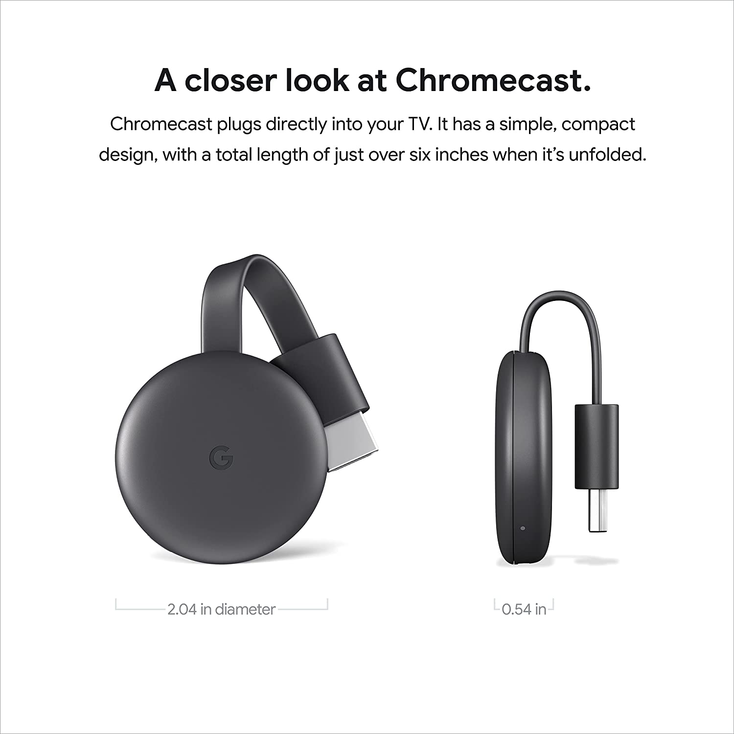 Google Chromecast V3 Streaming Device with HDMI Cable