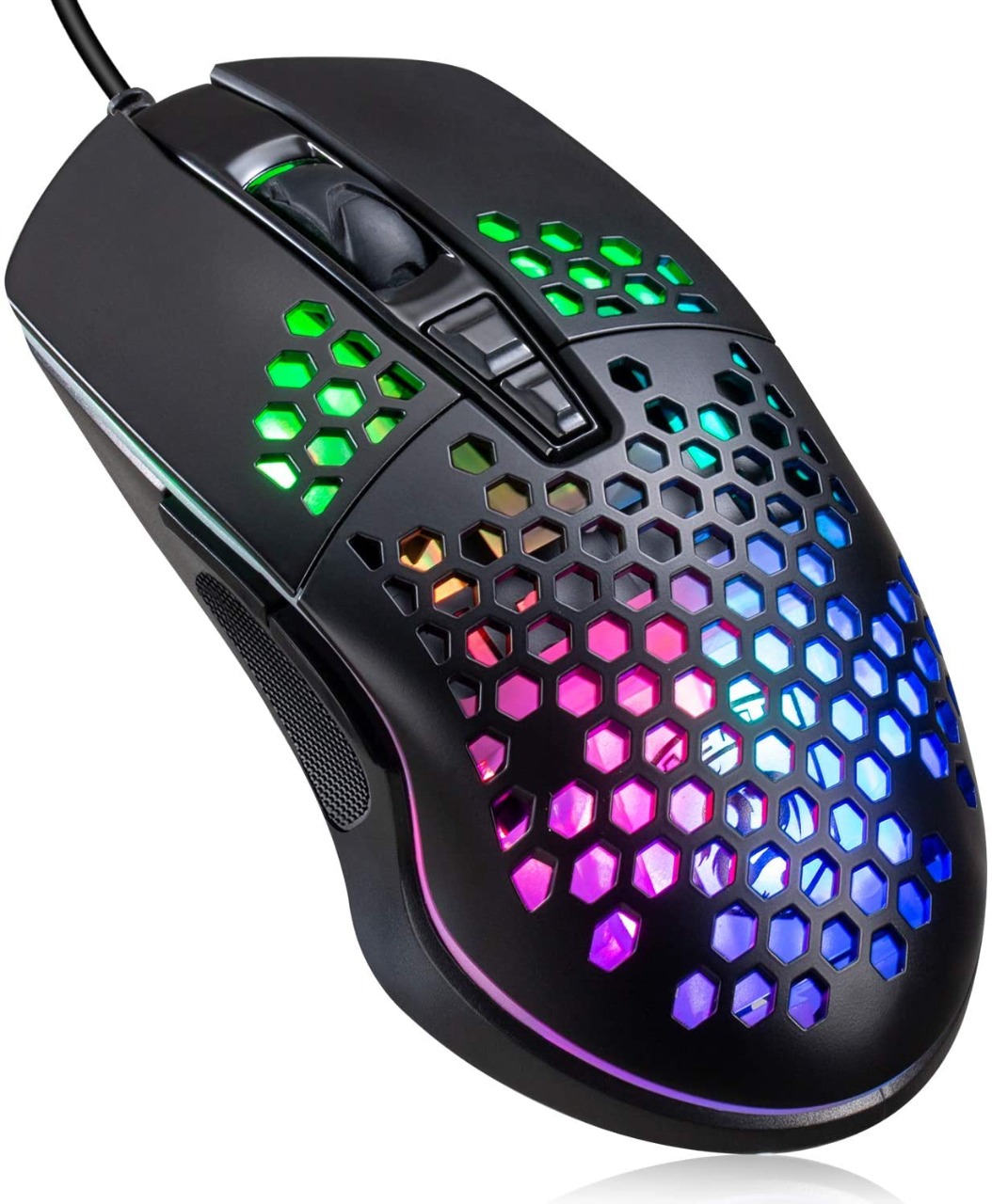 Haing Lightweight Gaming USB Mouse-Black & Pink