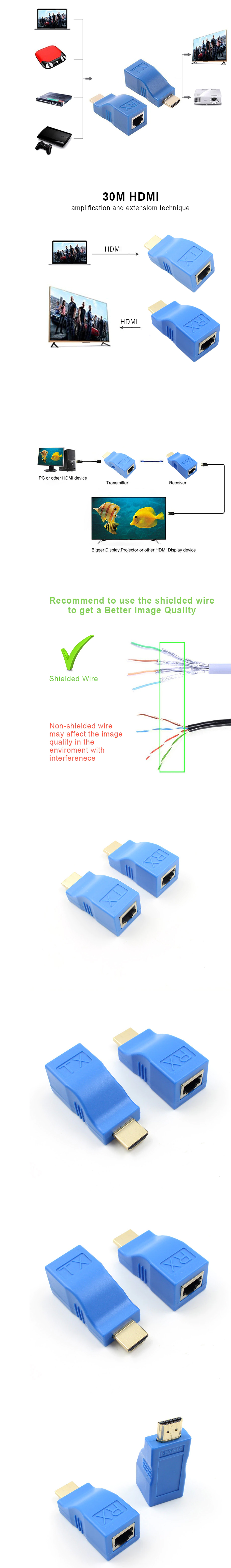 HDMI Extender for HDTV HDPC PS4 STB 4K 2K-30m