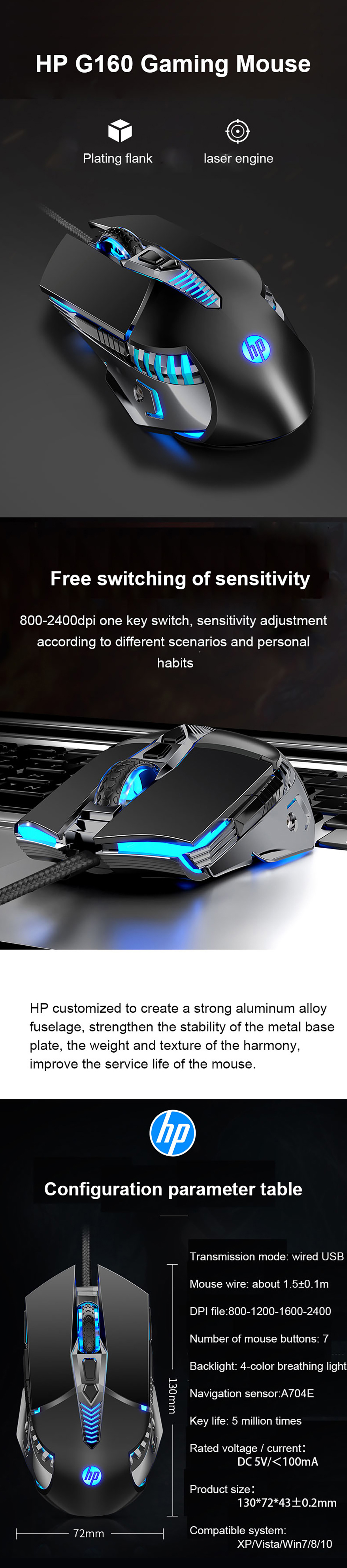 HP G160 Gaming Mouse
