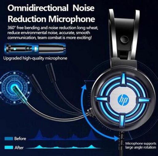 HP H120 USB 2 Pin Gaming Headset with Mic Control