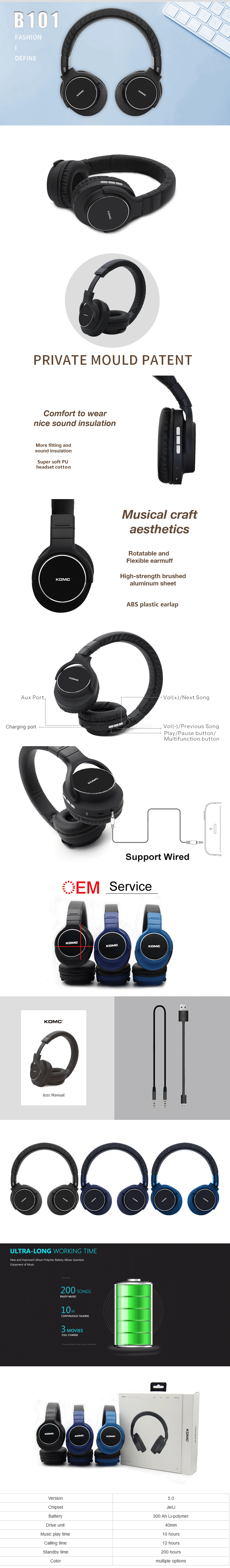 KOMC B101 Bluetooth Headset