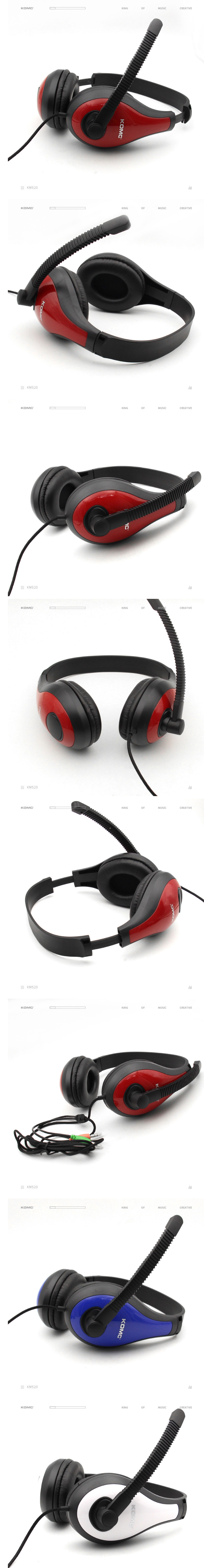 KOMC KM-520 Black Red Over Ear Headphones with Mic for Extraordinary Hearing Experience