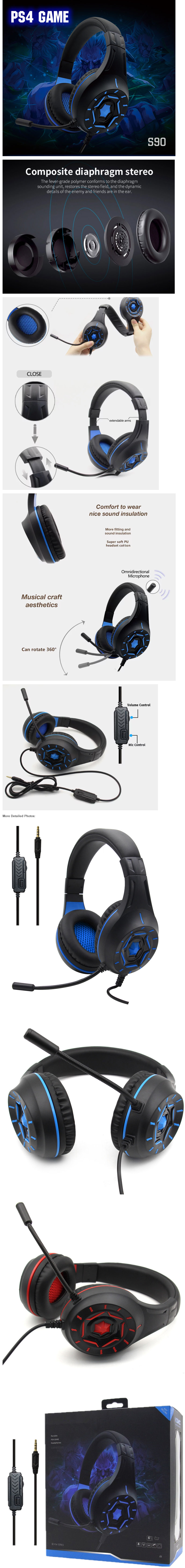 KOMC S90 3.5mm Wired Gaming Headset