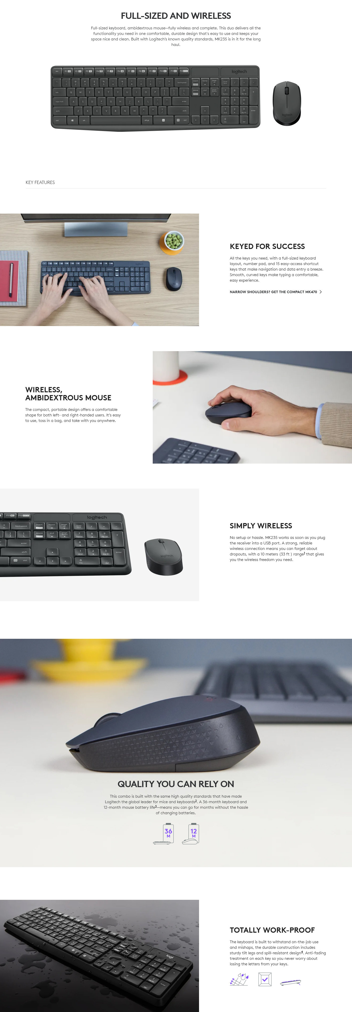 Logitech MK235 Wireless Keyboard and Mouse Combo