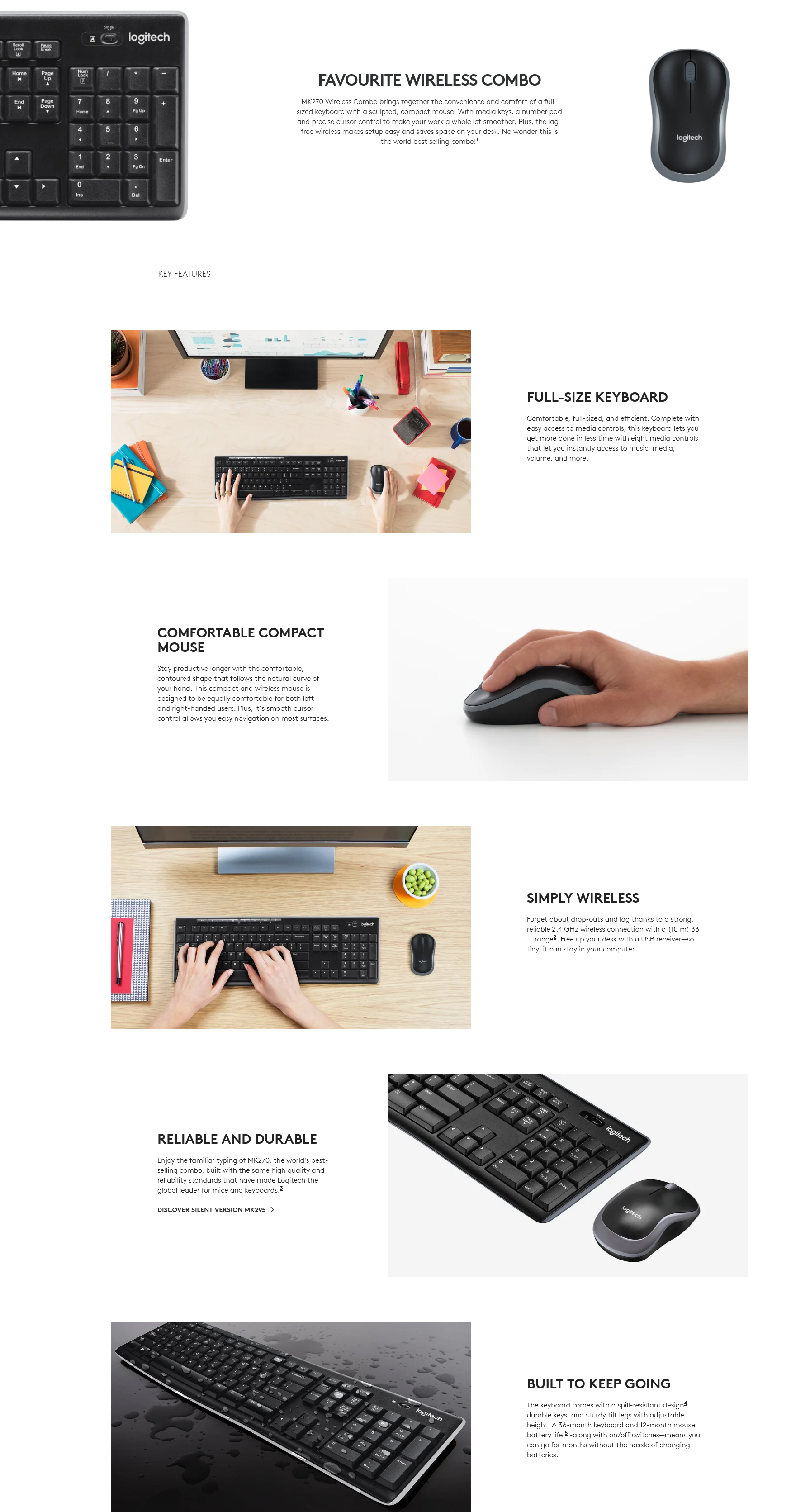 Logitech MK270 Wireless Keyboard and Mouse Combo