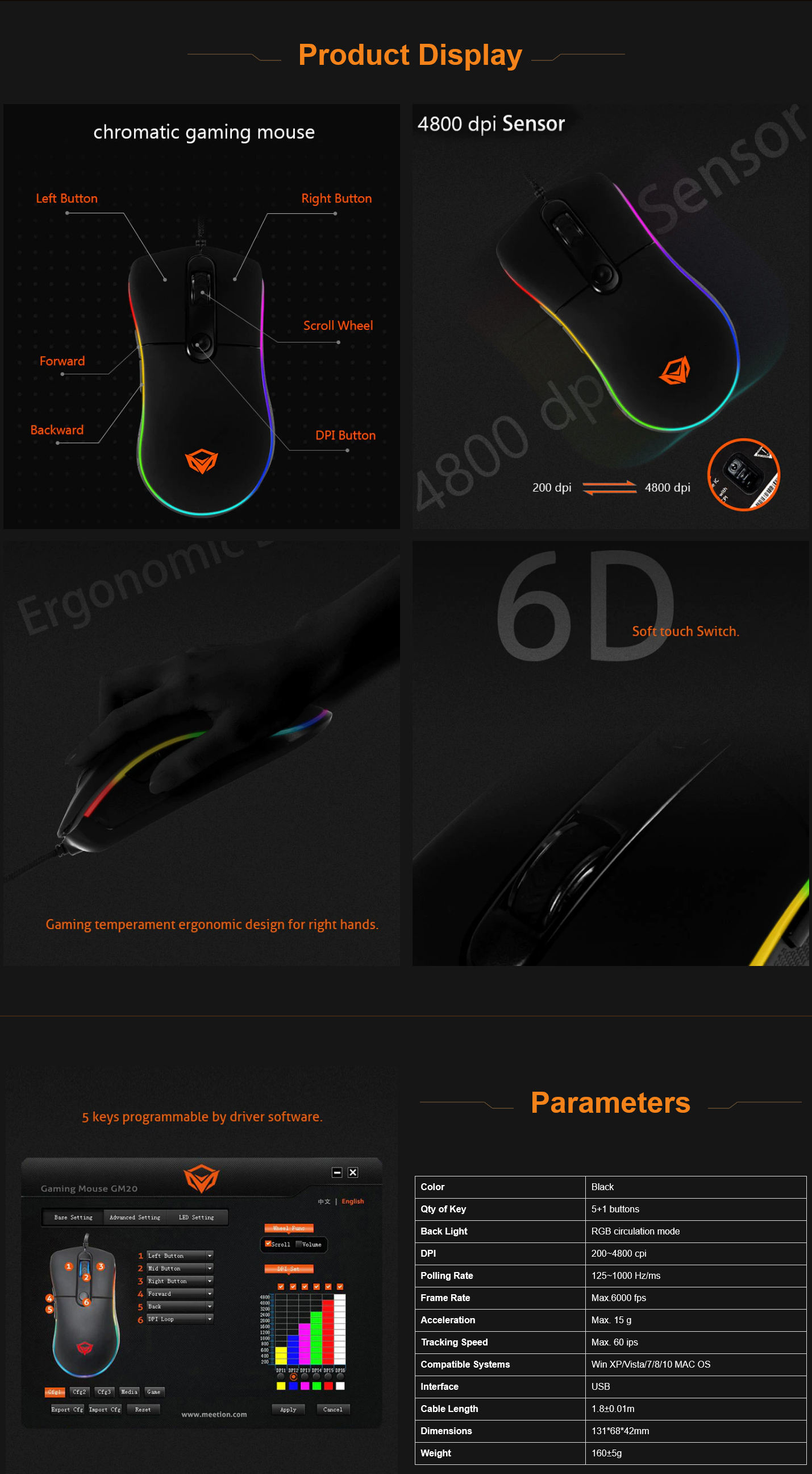 MeeTion MT-GM20 Chromatic Gaming Mouse