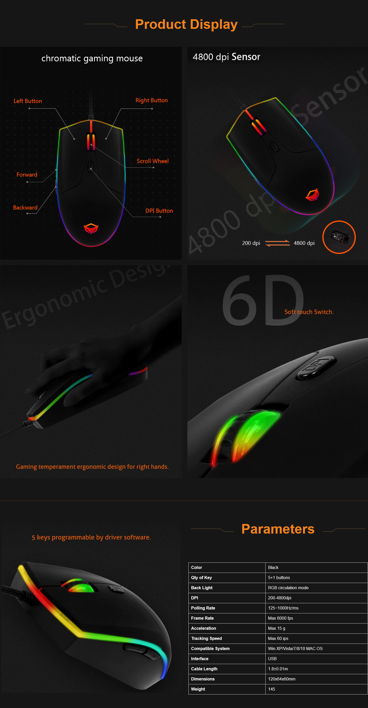 MeeTion MT-GM21 Polychrome Gaming Mouse