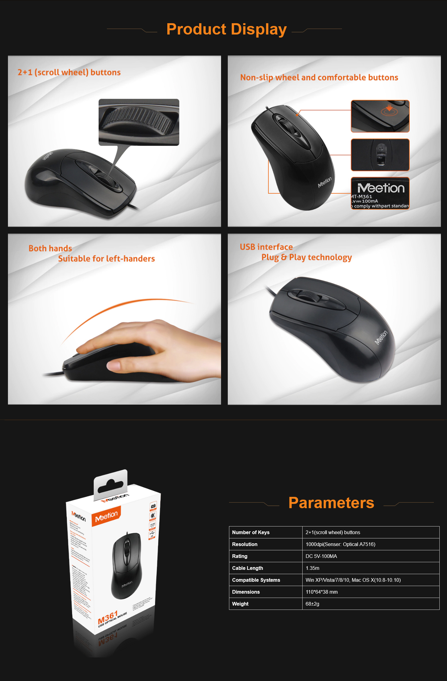 MeeTion MT-R545 Cordless Optical Usb Computer 2.4GHz Wireless Mouse