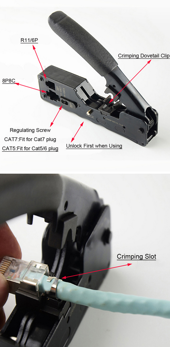 Network Telecom Crimping Tool For RJ45 CAT5e/6/7