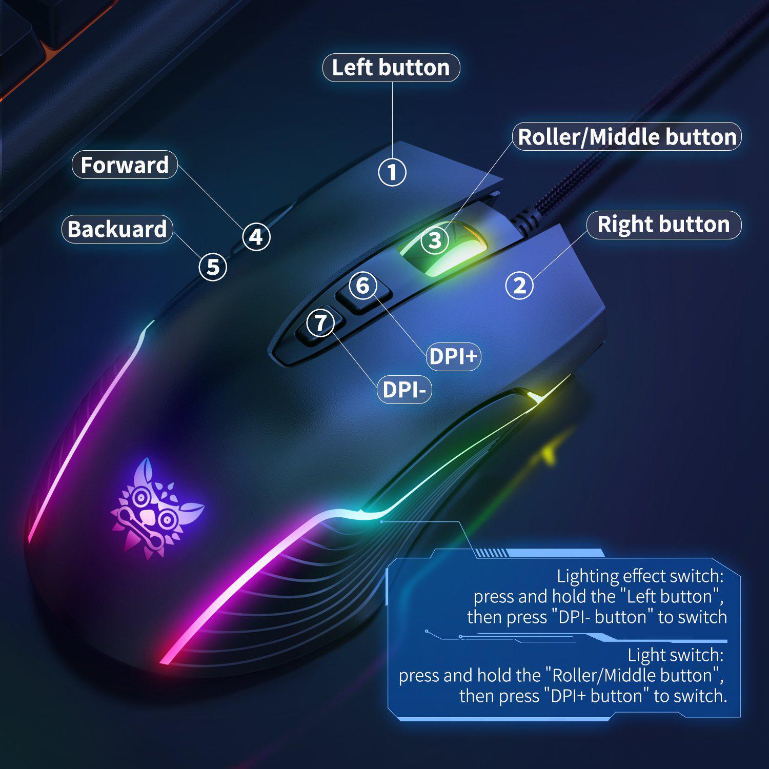 ONIKUMA CW905  Wired Gaming Mouse Optical