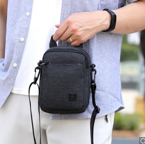 Portable Casual Crossbody Bag Waterproof - Gray