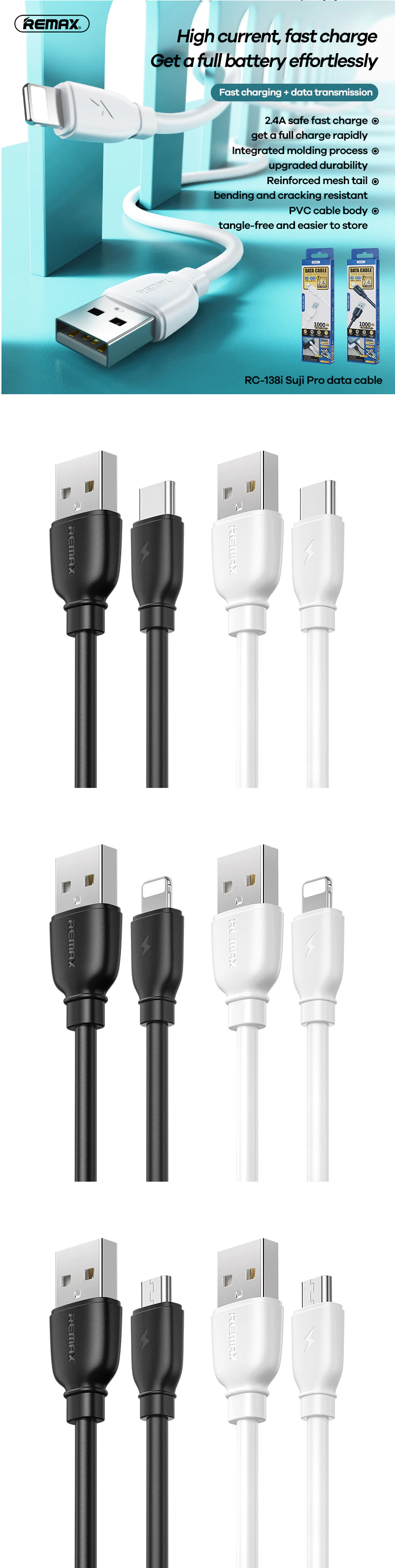 Remax RC-138M Charging Cable Smart Data Cable (Samsung)