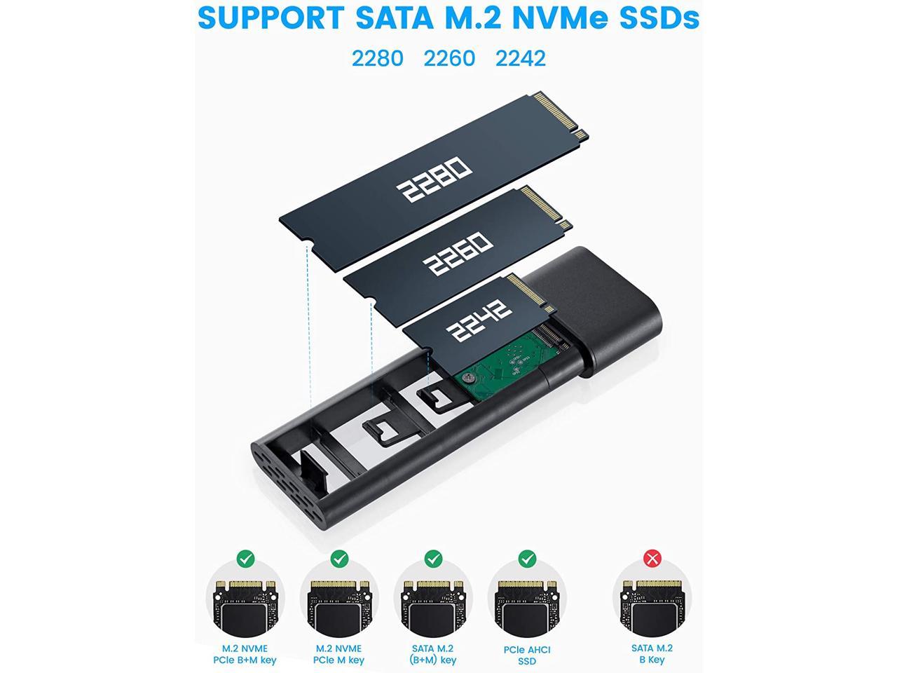 Rshtech USB 3.2 Gen 2 M.2 NVMe PCle/ SATA SSD Enclosure