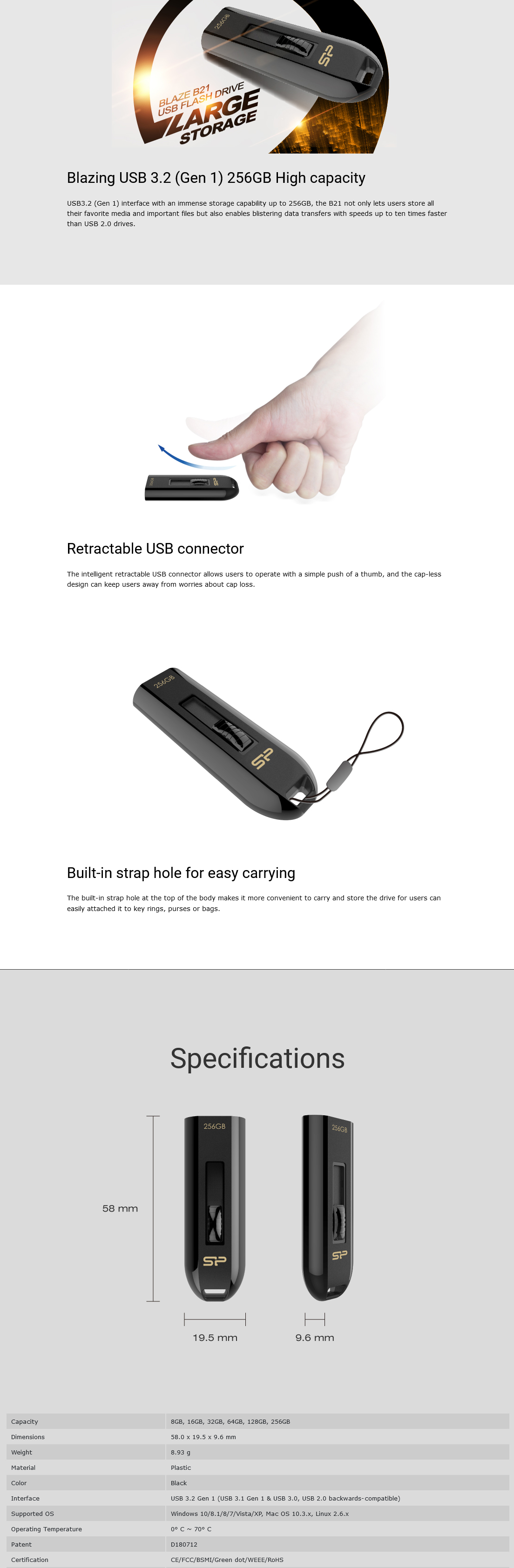 Silicon Power 64GB Blaze B21 Flash Memory