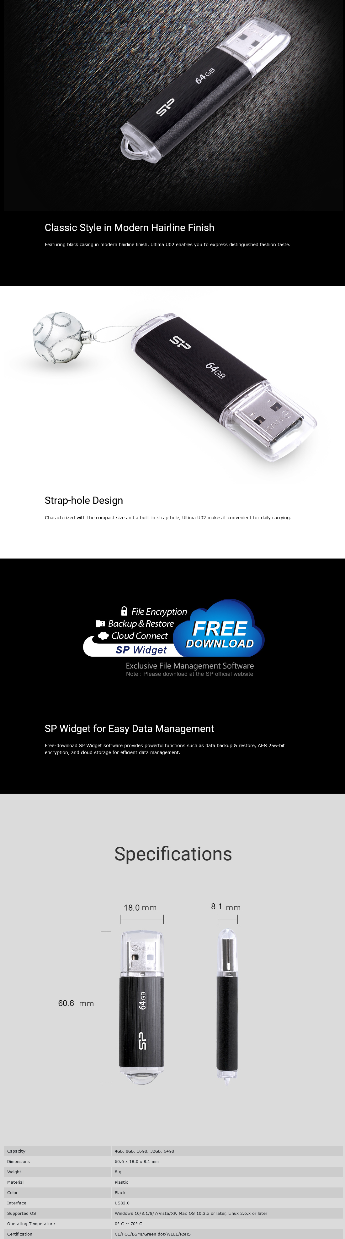 Silicon Power Ultima U02 16GB USB 2.0 Pendrive