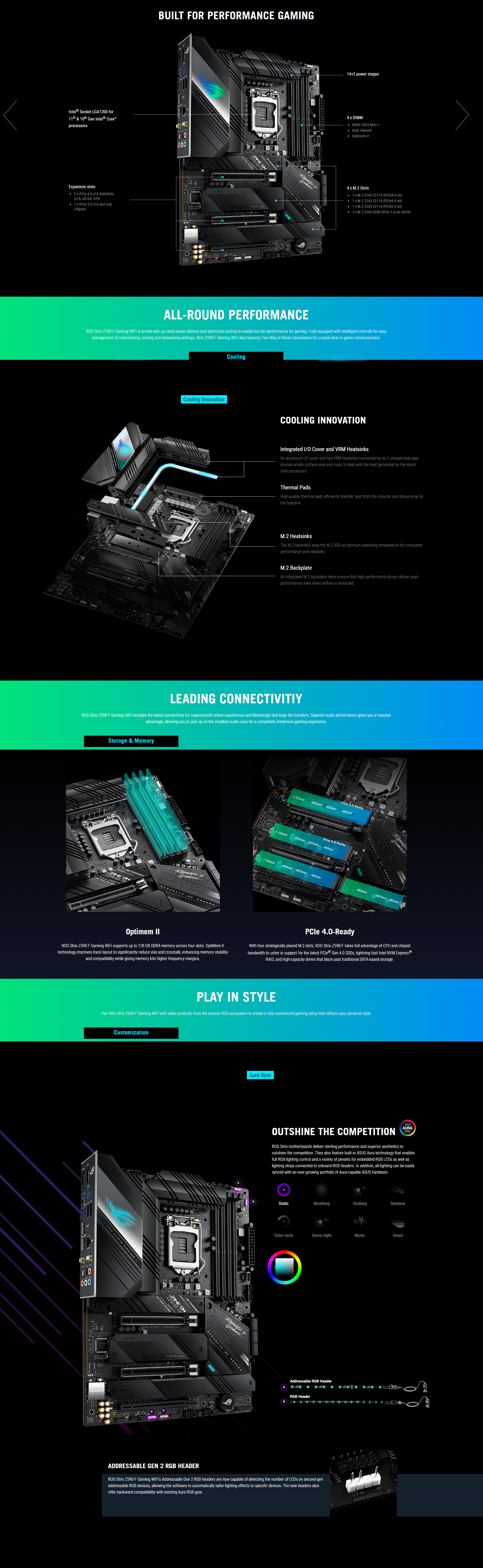 Asus Rog Strix Z590-F Gaming Intel Z590 Wifi Dual M.2 Rgb