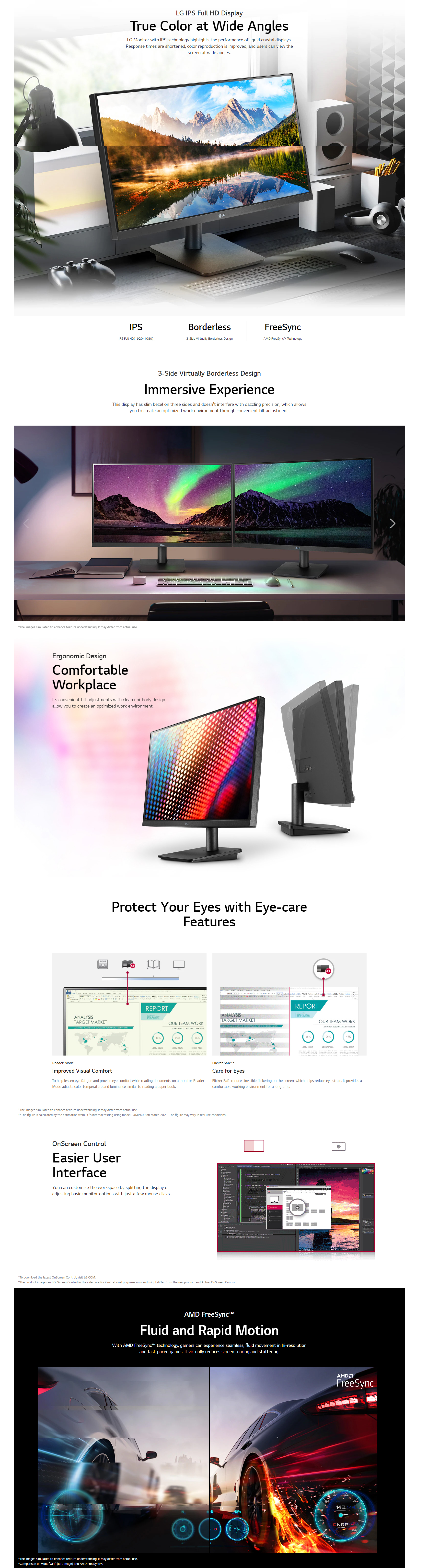 LG 24MP400-B Full HD IPS Monitor with AMD FreeSync