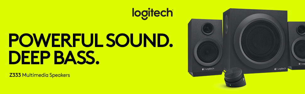 Logitech Z333 2.1 Speakers – Easy-access Volume Control, Headphone Jack – PC, Mobile Device, TV, DVD/Blueray Player, and Game Console Compatible
