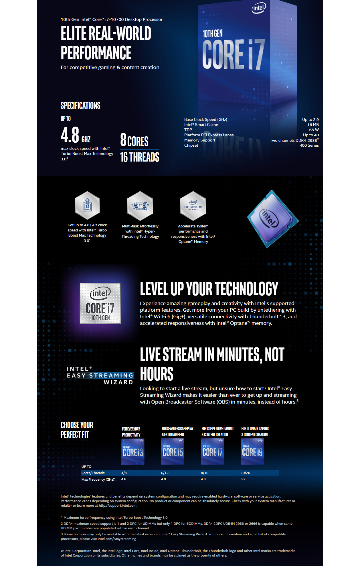 Intel Core i7-10700 Desktop Processor 8 Cores up to 4.8 GHz