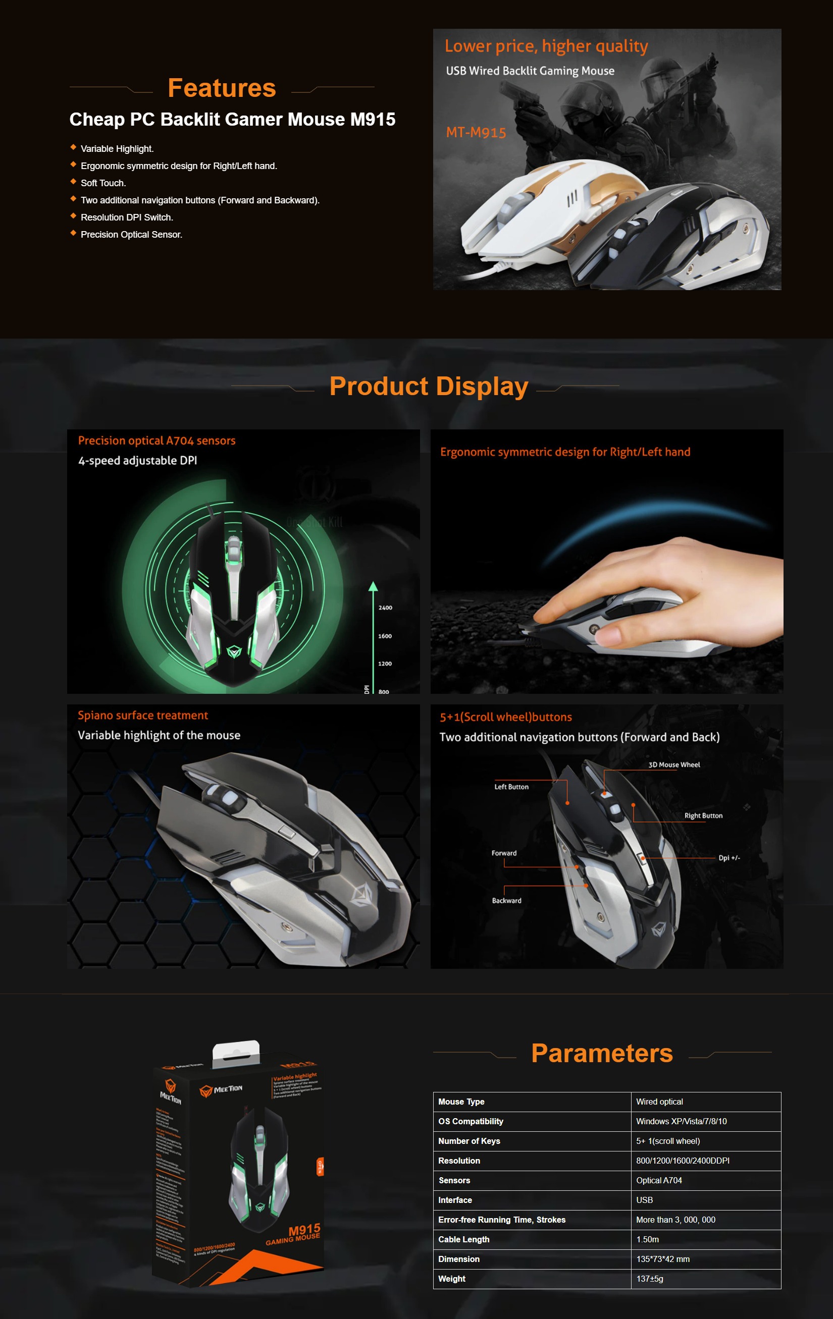 MeeTion MT-M915- Gaming MOUSE