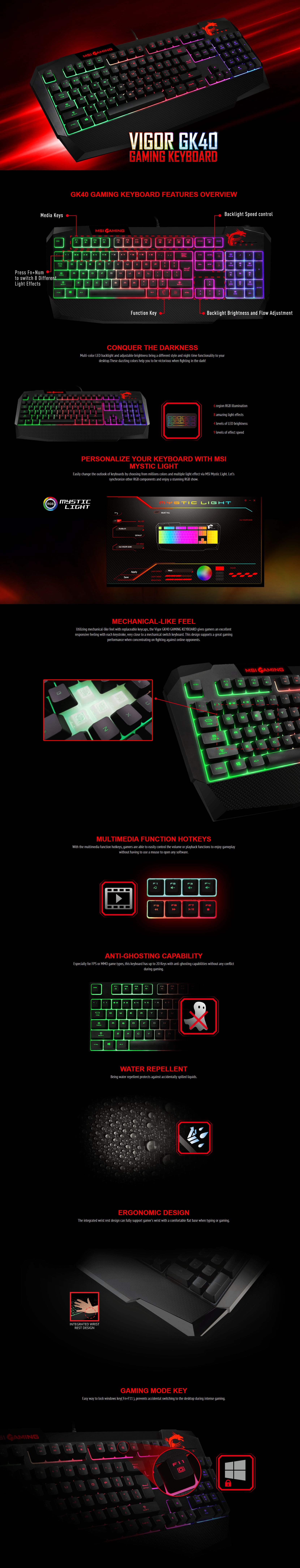 MSI VIGOR GK40   - Gaming Keyboard