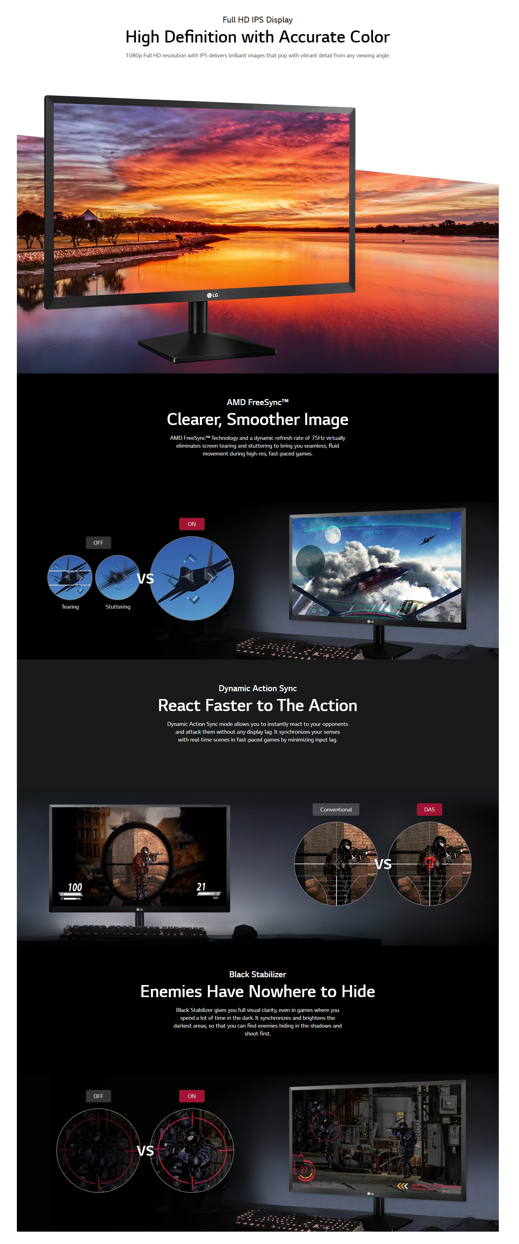 LG 24MK430H 24\" Full HD IPS 75Hz FreeSync Monitor
