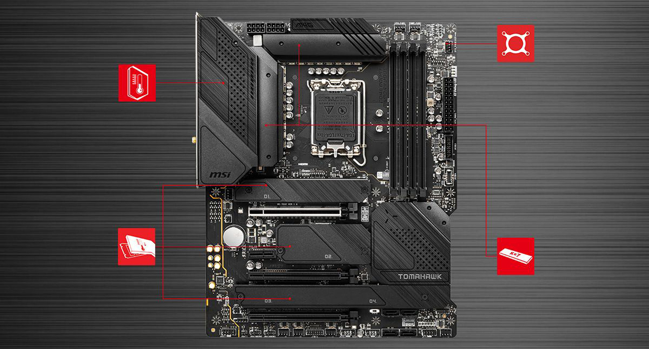 MSI MAG Z690 Tomahawk WiFi 6 DDR4 12th Gen Intel Mainboard PCIe 5.0 4x M.2 Slots