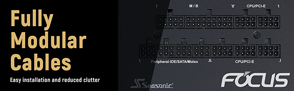 Seasonic FOCUS GX-650 650W 80+ Gold Full-Modular Fan Control in Fanless Silent & Cooling Mode