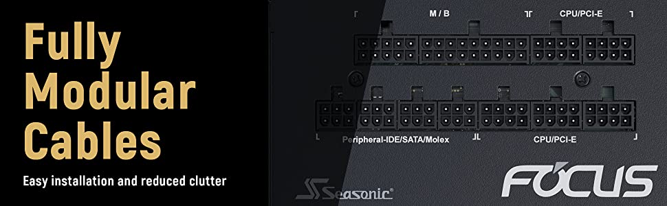 Seasonic FOCUS GX-750 750W 80+ Gold Full-Modular Fan Control in Fanless Silent & Cooling Mode