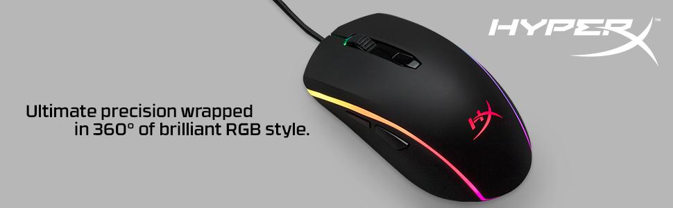 HP HyperX Pulsefire Surge RGB Wired Pixart 3389 Sensor up to 16000 DPI 6 Buttons  - Black