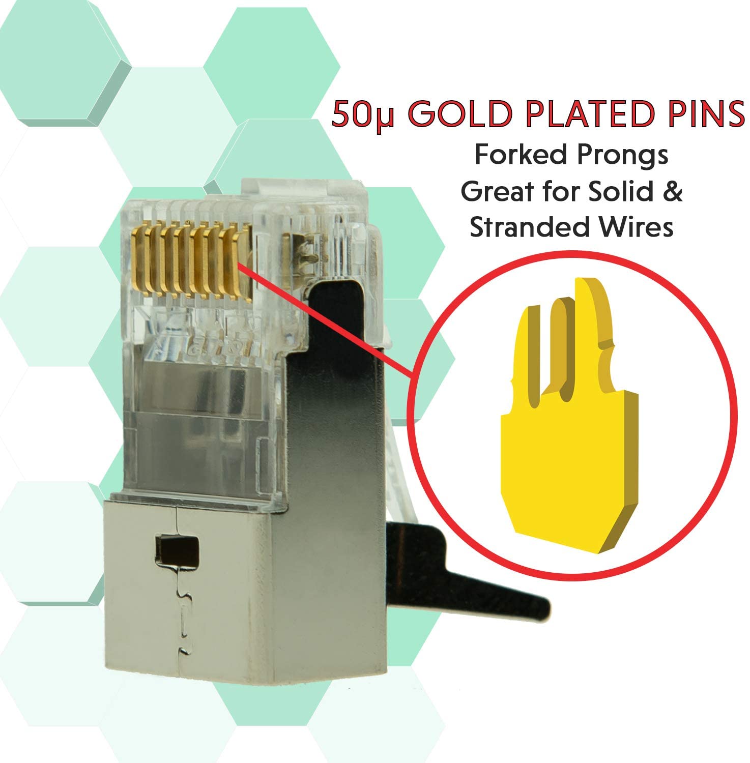 D-Link NPG-6A2MET502-50 RJ45 Connectors Cat6A Ethernet Shielded Modular Plugs