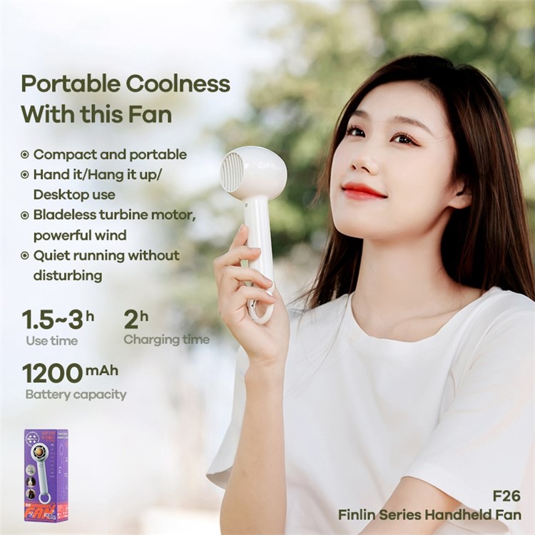 Remax F26  Portable Finlin Series Handheld Cooling Fan