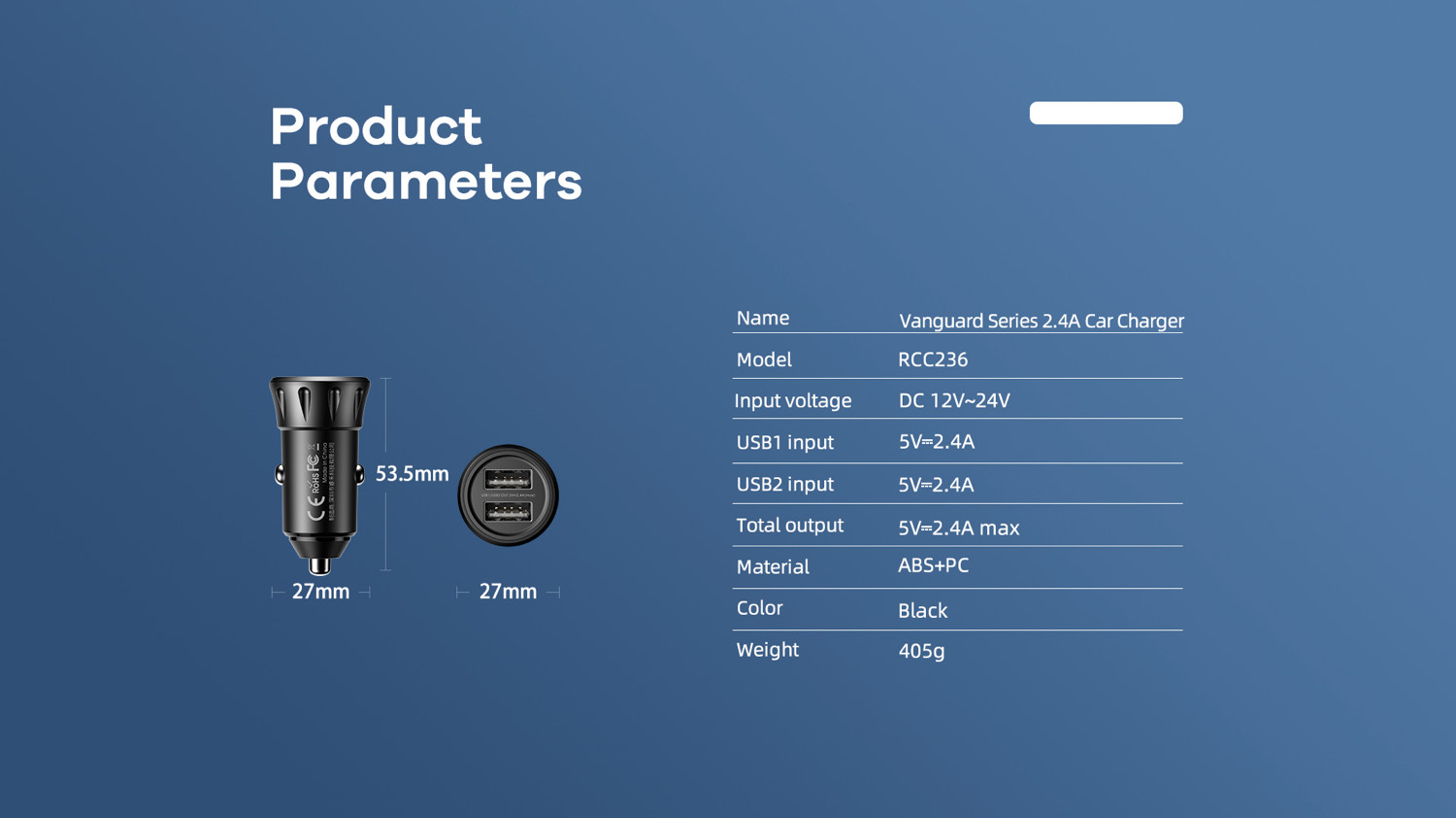 Remax RCC236 Car Charger 2USB Ports High Cost Performance