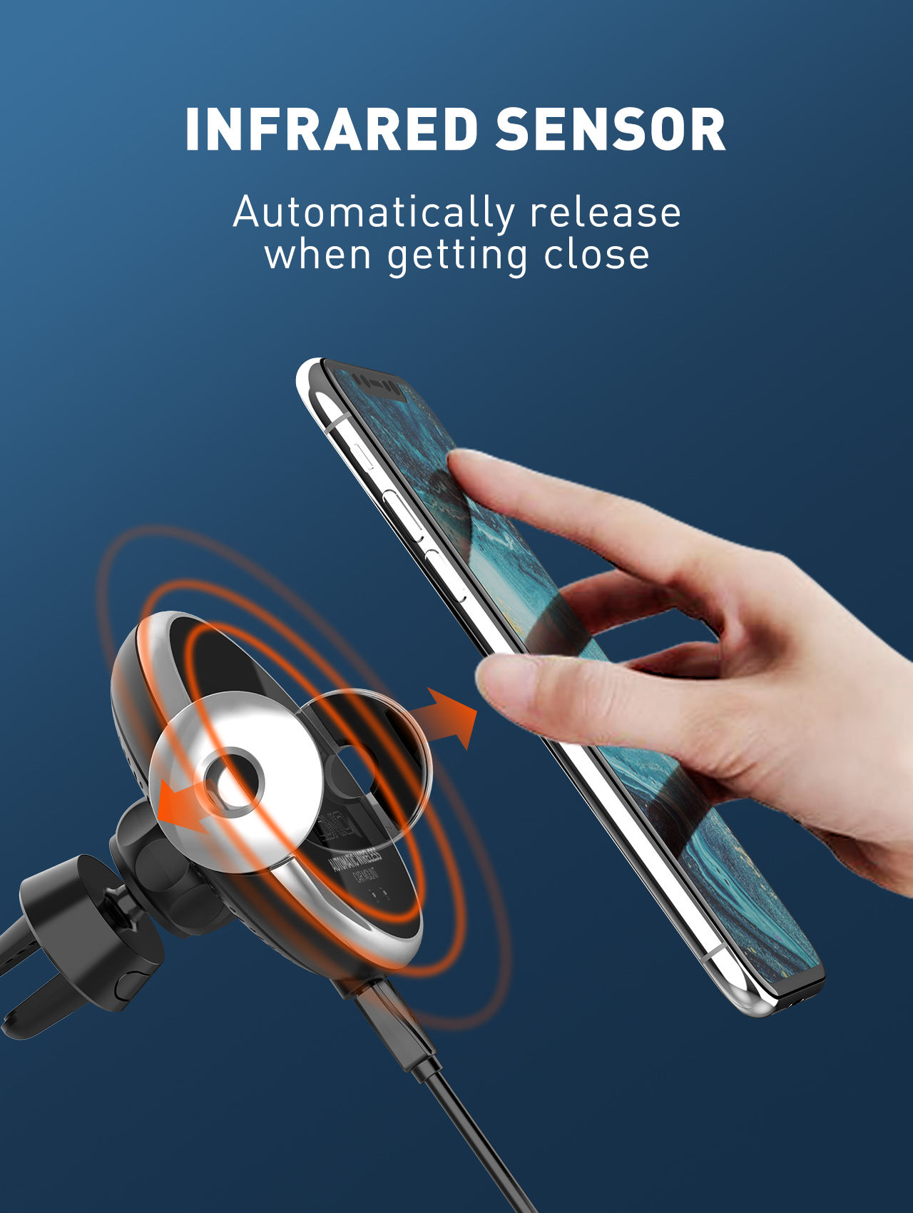 LDNIO Car Holder 10W Quick Charger Wireless Fast Car Charger Car Mobile Holder \\ MA02
