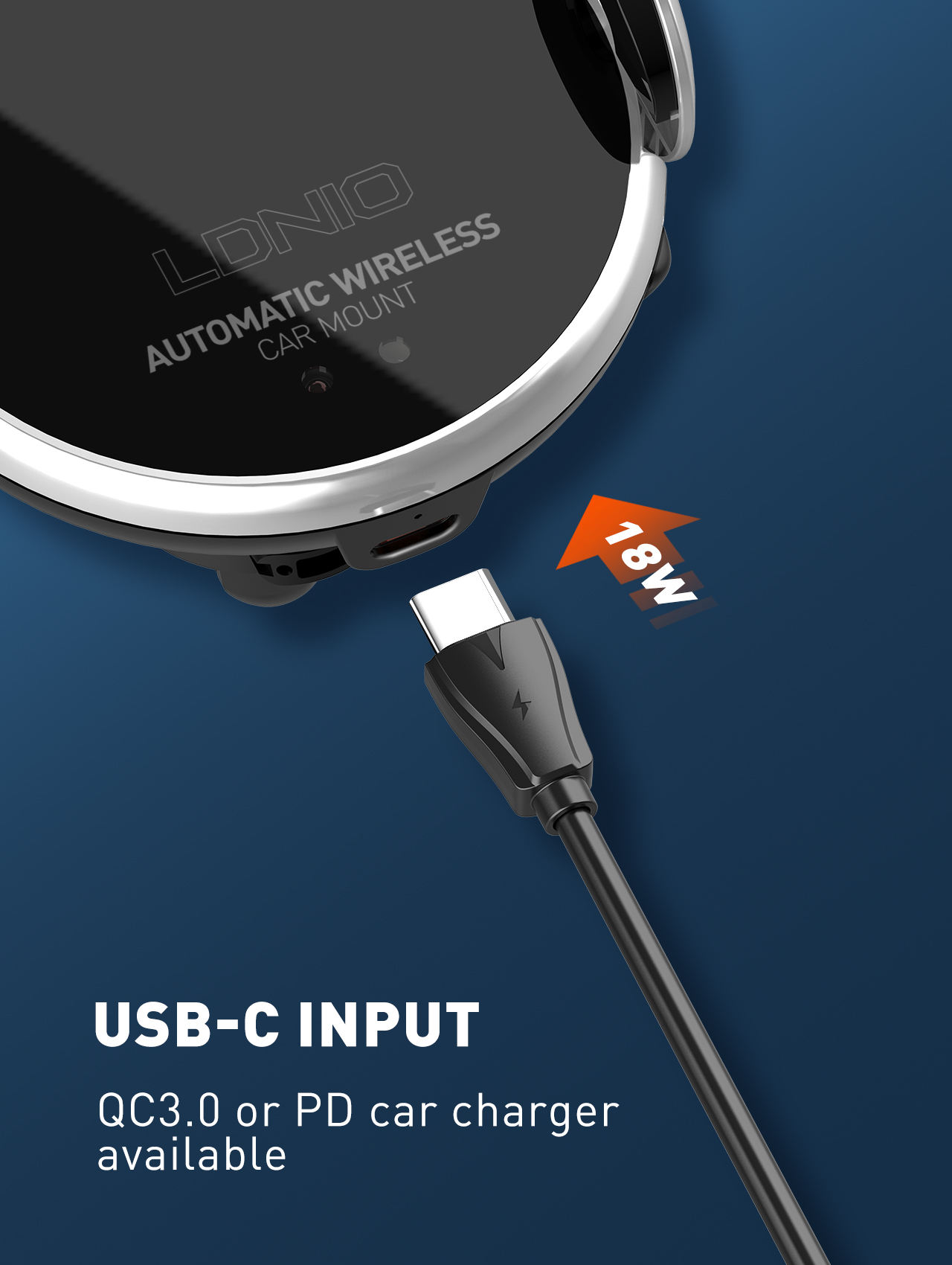 LDNIO Car Holder 10W Quick Charger Wireless Fast Car Charger Car Mobile Holder \\ MA02