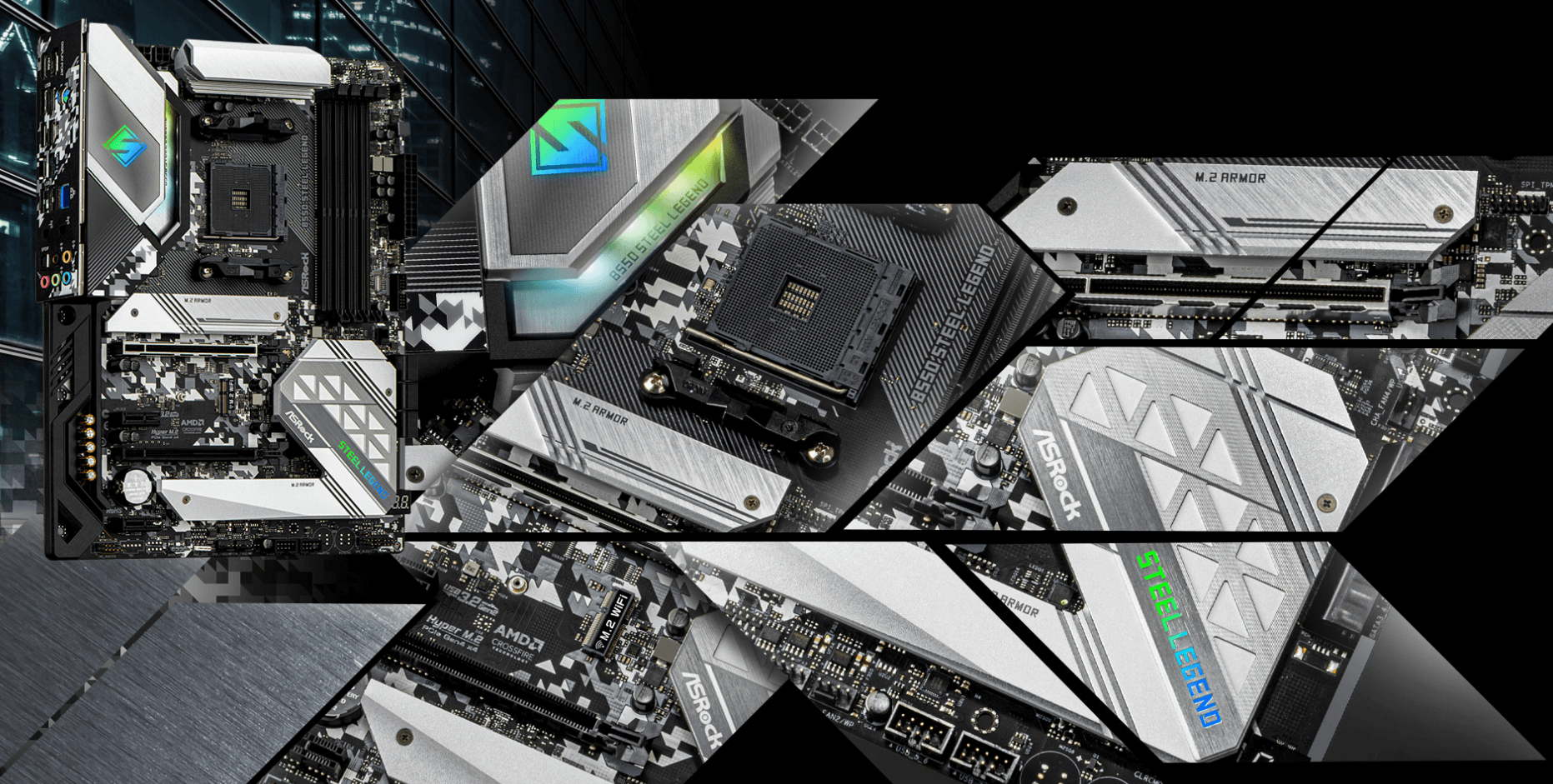 ASROCK AMD B550 Steel Legend RGB Motherboard