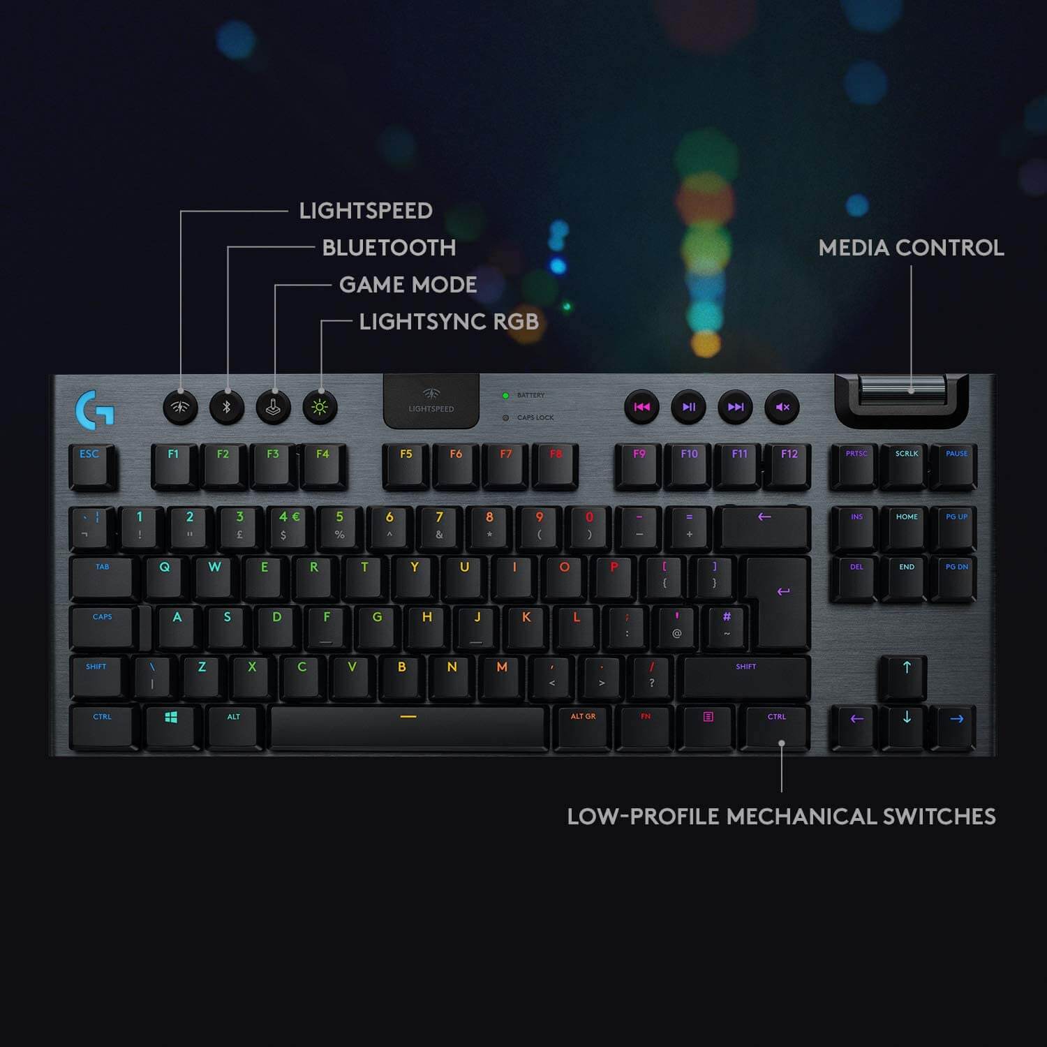 Logitech G915 TKL TENKEYLESS LIGHTSPEED WIRELESS RGB MECHANICAL GAMING KEYBOARD