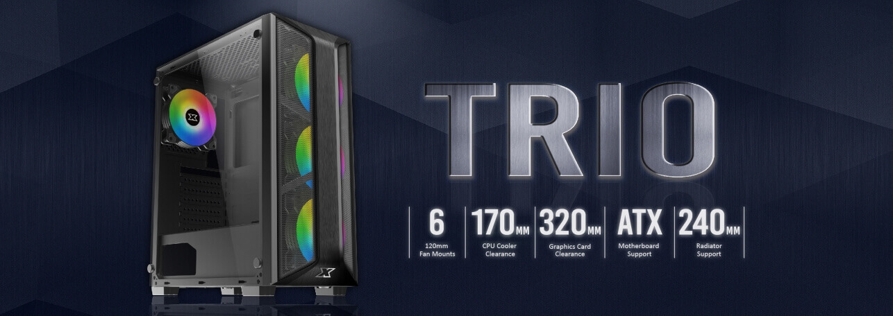 XIGMATEK TRIO RGB Tempered Glass Gaming Case
