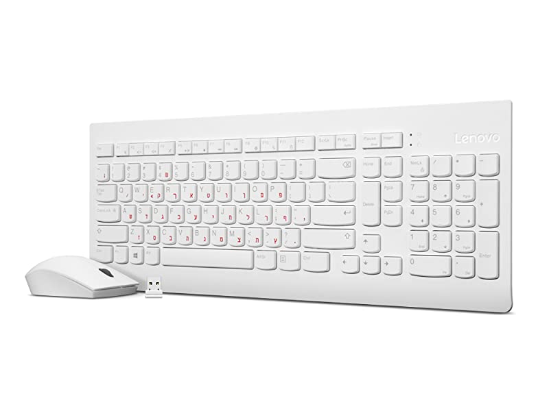 Lenovo 510 Wireless Combo Keyboard & Mouse Combo Arabic / English - White