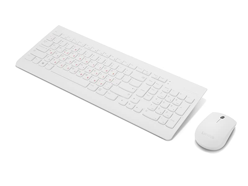 Lenovo 510 Wireless Combo Keyboard & Mouse Combo Arabic / English - White