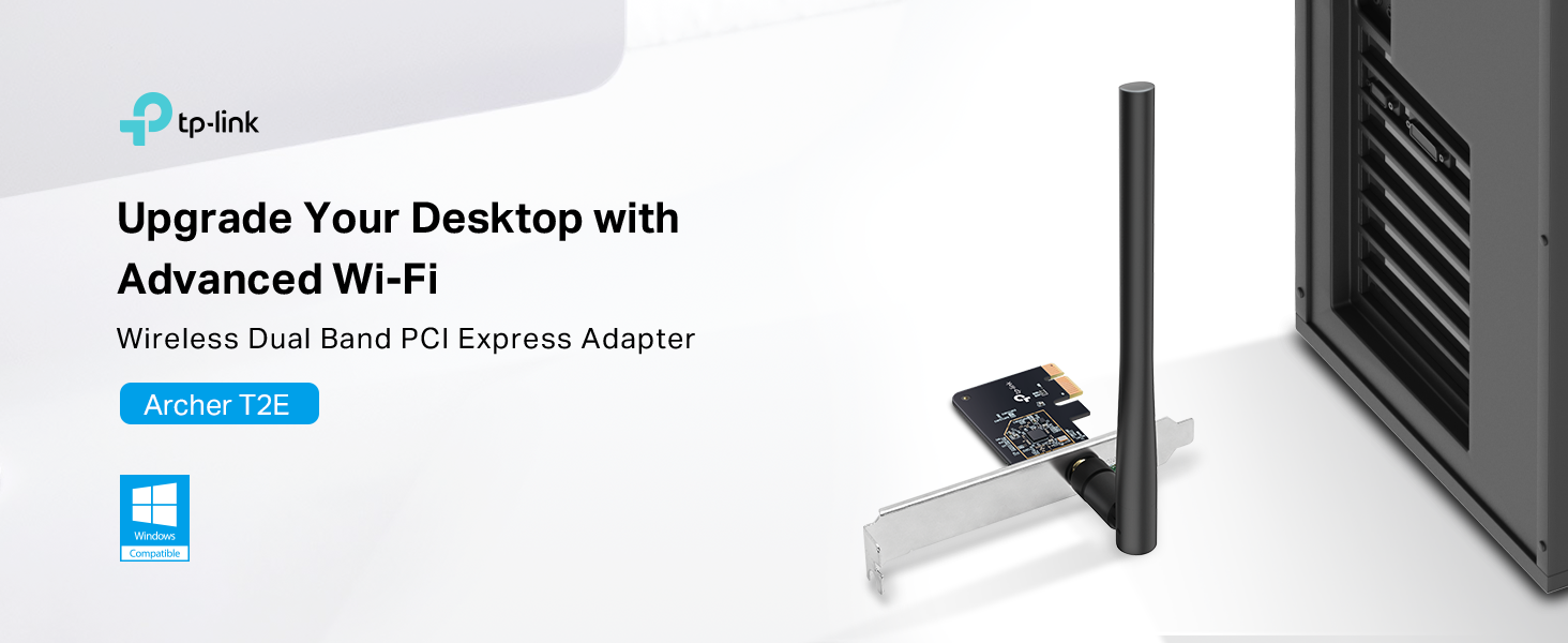TP-Link Archer T2E AC600 PCIe WiFi Card Dual Band Wireless High-Gain Antenna
