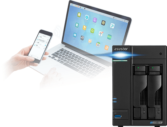 Asustor AS6602T  2 bay NAS Tower Intel J4125 4GB DDR4 ( upgrade to 8GB ) 2 port LAN 2.5G compatible with expansion unit