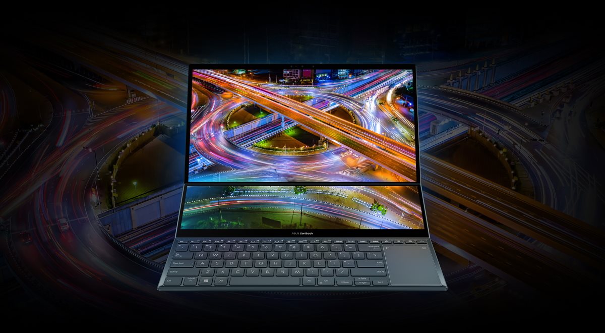 ASUS ZENBOOK PRO DUO 15 OLED UX582HM-KYO11T INTEL I7-11800H RAM 16GB ,SSD 1.0TB , RTX3060 6GB DDR6 15.6\" FHD TOUCH SCREEN + SCREENPAD 14\" IPS , WIN 10 HOME