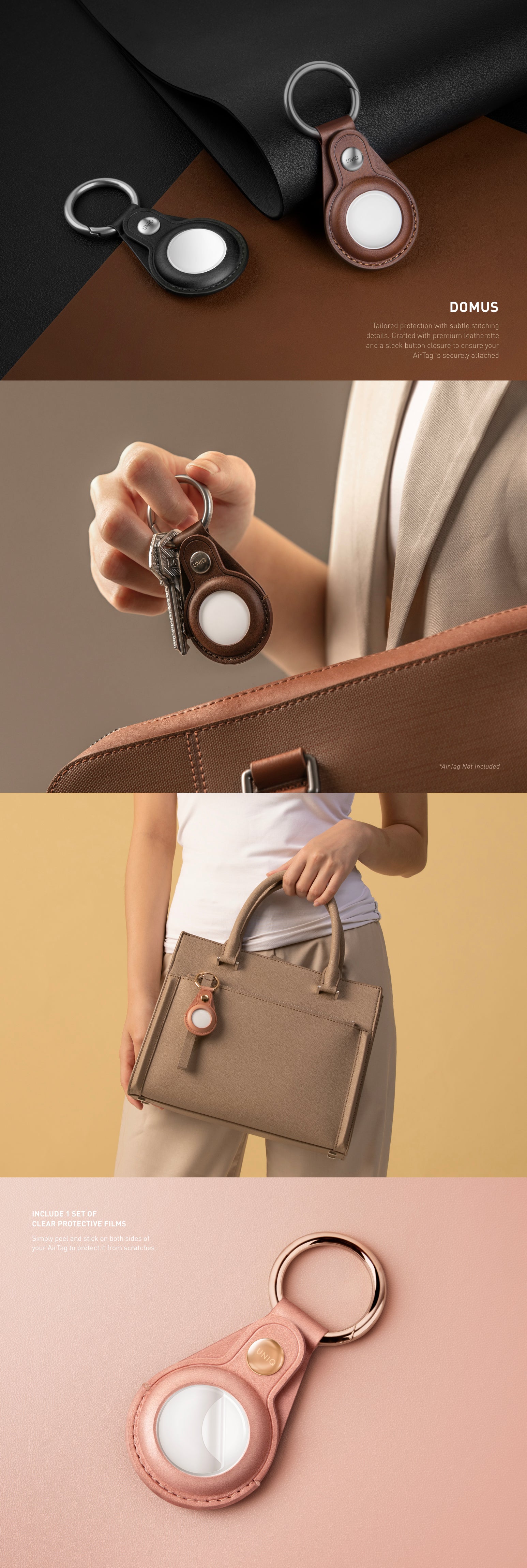 UNIQ Domus Leatherette Airtag Case