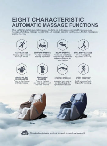 Ares: uNova Massage Chair - Blue/Gray