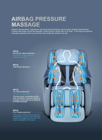 Ares: uNova Massage Chair - Blue/Gray