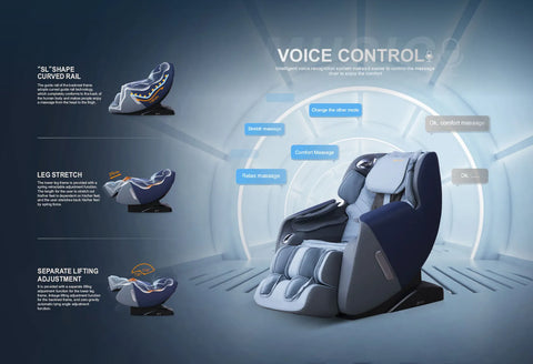 Ares: uNova Massage Chair - Blue/Gray