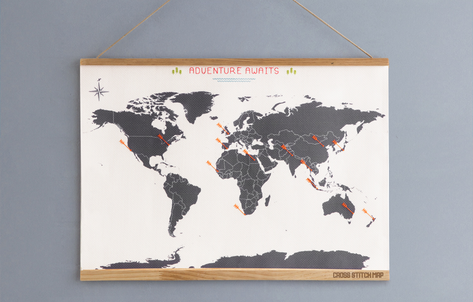 Suck UK Small Stitch World Map